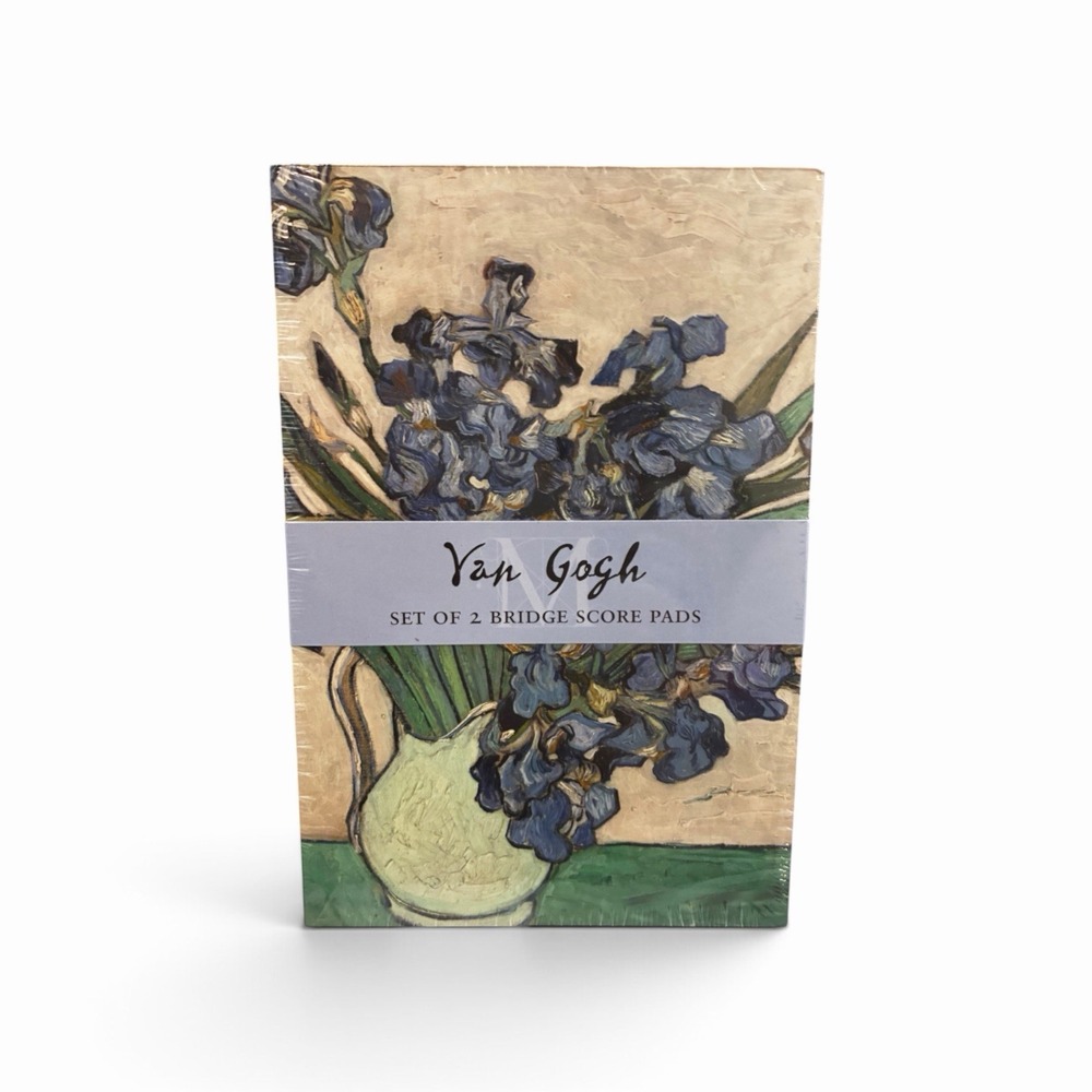 Caspari Van Gogh Irises Bridge Score Pads Card Game Stationery Set of 2 New